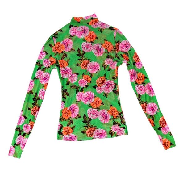 Fashion Bundle Outfit 3D Floral Crop Top Mesh Long Sleeves Satin Ruffle Pants S - Picture 5 of 10